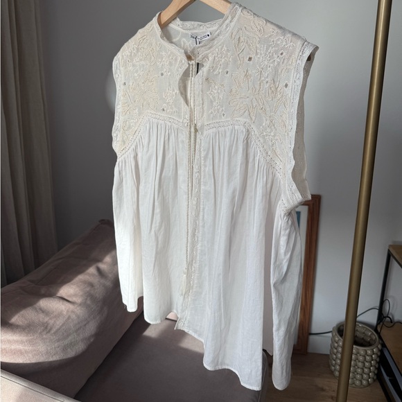 Limited Edition Embroidered Lace Top, Oyster White, Zara, L, NWT - Picture 4 of 13